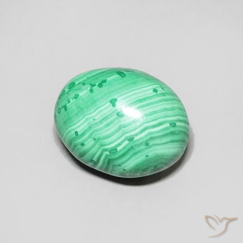 Malachite Vert naturelle ovale, 2.54 ct, Opaque
