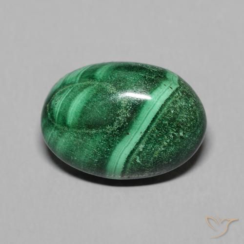 6.88ct Naturel Vert moyen Malachite, ovale, Opaque