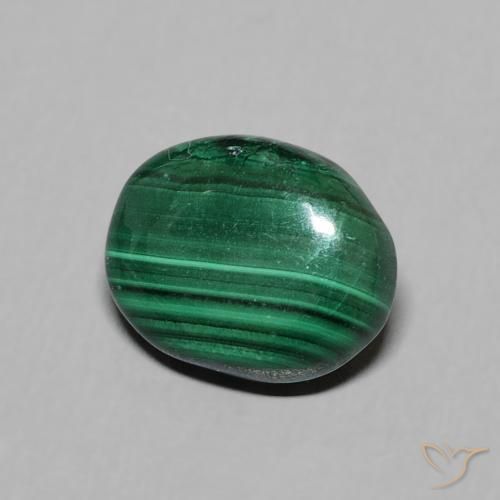 Malachite Vert naturelle ovale, 2.95 ct, Opaque