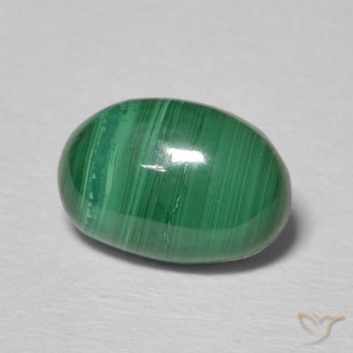 Malachite Vert multicolore naturelle ovale, 2.05 ct, Opaque