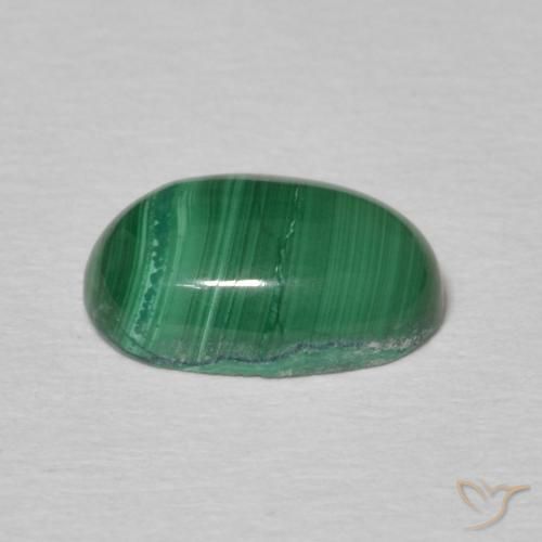 Malachite Vert multicolore naturelle ovale, 2.05 ct, Opaque