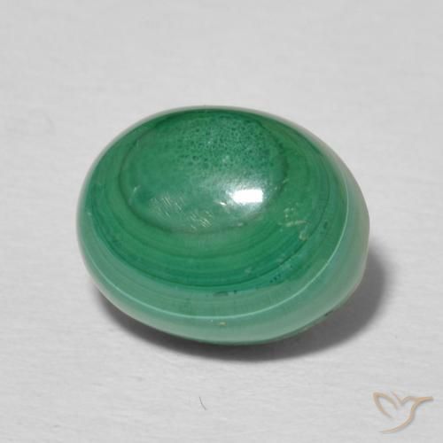 Malachite Vert moyen naturelle ovale, 3.02 ct, Opaque
