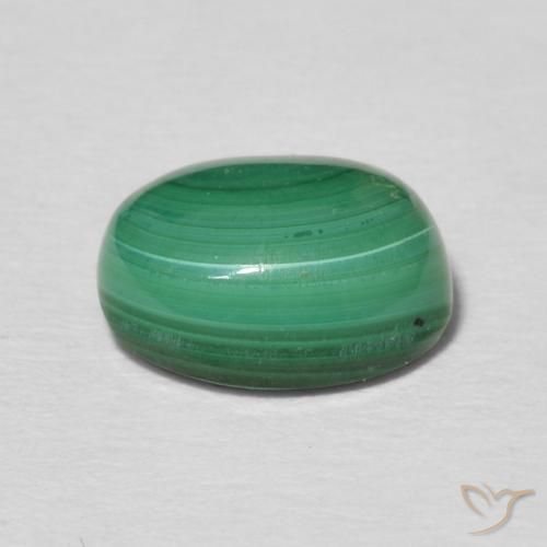 Malachite Vert moyen naturelle ovale, 3.02 ct, Opaque