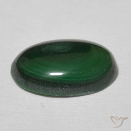Malachite Vert multicolore naturelle ovale, 3.51 ct, Opaque