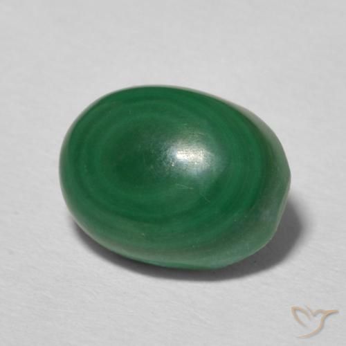Malachite Vert moyen naturelle ovale, 2.93 ct, Opaque
