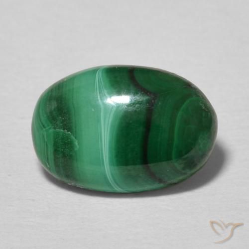 Malachite vert naturelle coupe ovale, 2,16 ct, opaque