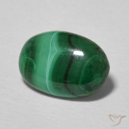 Malachite vert naturelle coupe ovale, 2,16 ct, opaque