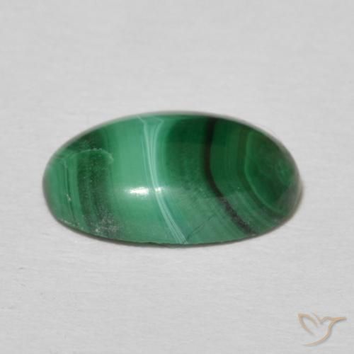 Malachite vert naturelle coupe ovale, 2,16 ct, opaque