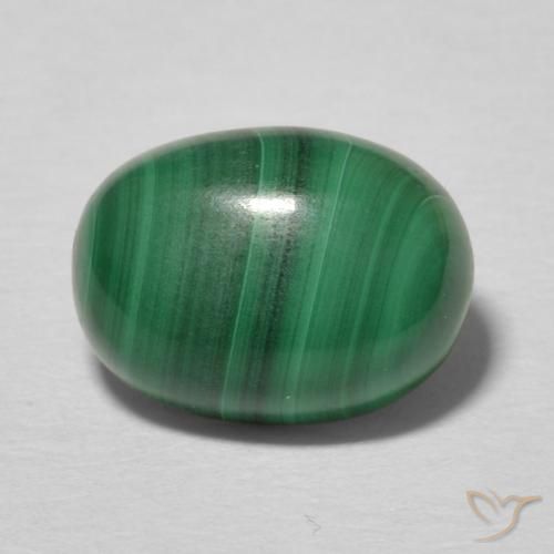 3.55ct Naturel Vert moyen Malachite, ovale, Opaque