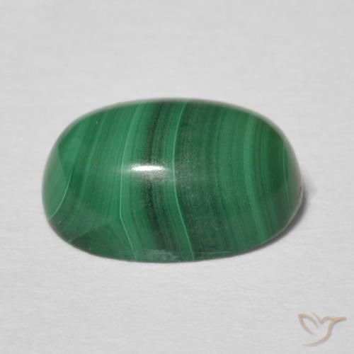 Malachite Vert moyen naturelle ovale, 3.55 ct, Opaque