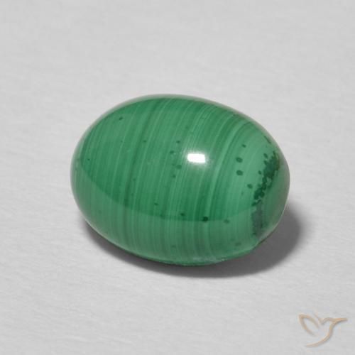 Malachite Vert moyen naturelle ovale, 2.38 ct, Opaque