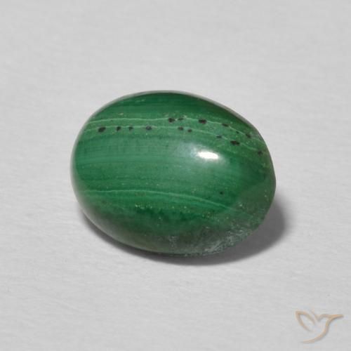 Malachite Vert multicolore naturelle ovale, 1.81 ct, Opaque