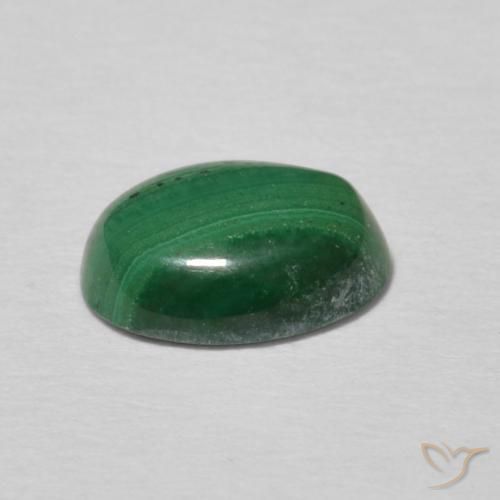 Malachite Vert multicolore naturelle ovale, 1.81 ct, Opaque