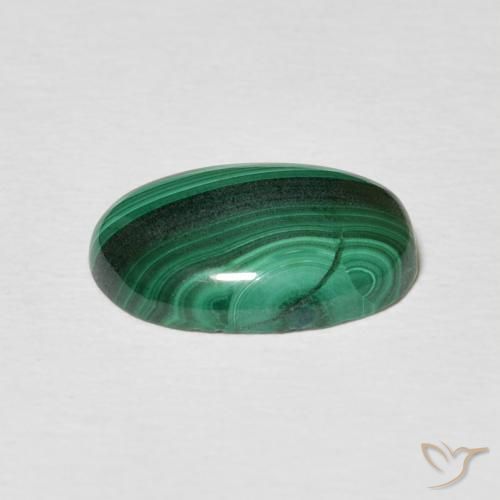 Malachite Vert foncé naturelle ovale, 3.85 ct, Opaque