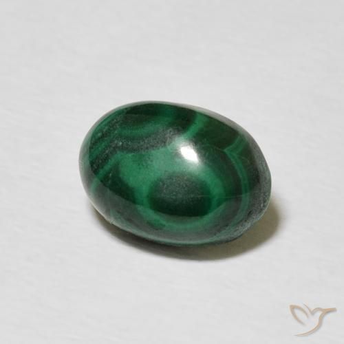 Malachite Vert foncé naturelle ovale, 2.60 ct, Opaque