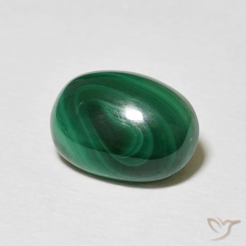 Malachite Vert moyen naturelle ovale, 3.34 ct, Opaque