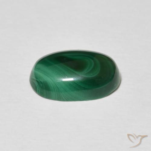 Malachite Vert moyen naturelle ovale, 3.34 ct, Opaque