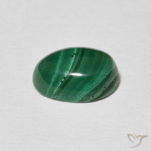 Malachite Vert moyen naturelle ovale, 2.59 ct, Opaque