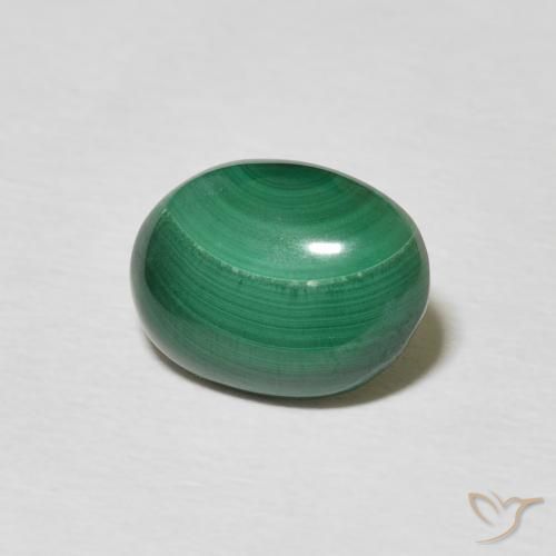 Malachite Vert moyen naturelle ovale, 2.75 ct, Opaque