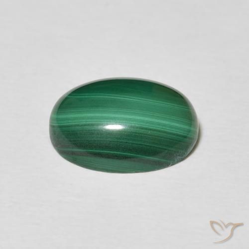 Malachite Vert moyen naturelle ovale, 5.40 ct, Opaque