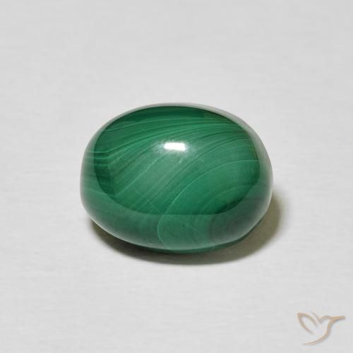 5.16ct Naturel Vert moyen Malachite, ovale, Opaque
