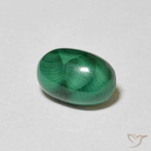 Malachite Vert multicolore naturelle ovale, 3.76 ct, Opaque