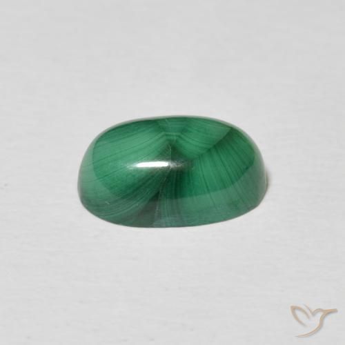 Malachite Vert multicolore naturelle ovale, 3.76 ct, Opaque