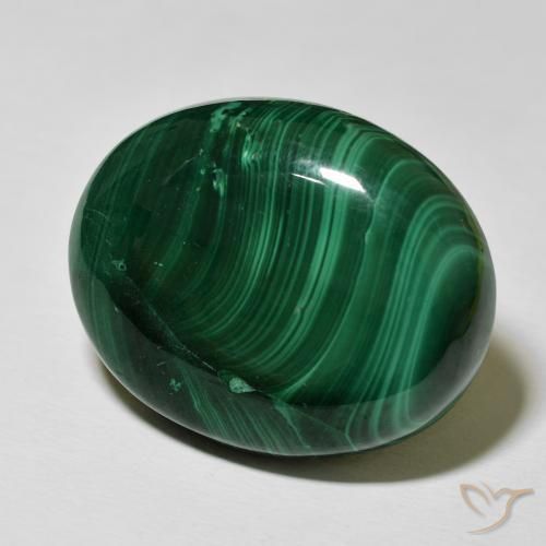 Malachite Vert multicolore naturelle ovale, 52.50 ct, Opaque