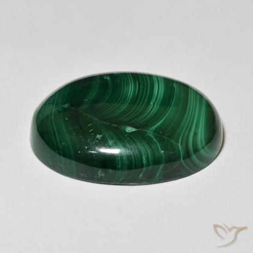 Malachite Vert multicolore naturelle ovale, 52.50 ct, Opaque