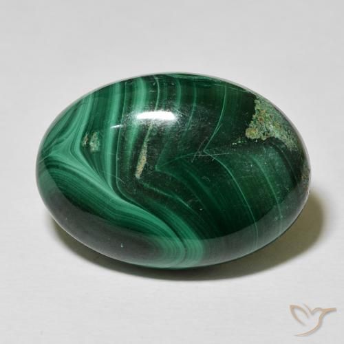 33.15ct Naturel Vert foncé Malachite, ovale, Opaque