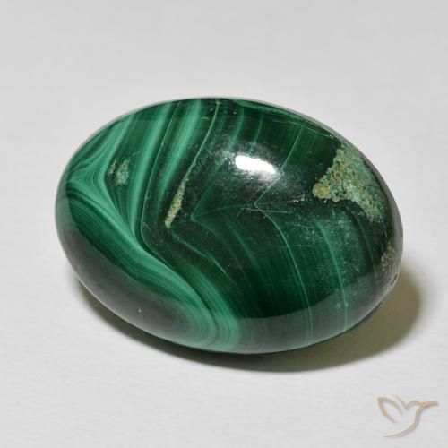 Malachite Vert foncé naturelle ovale, 33.15 ct, Opaque