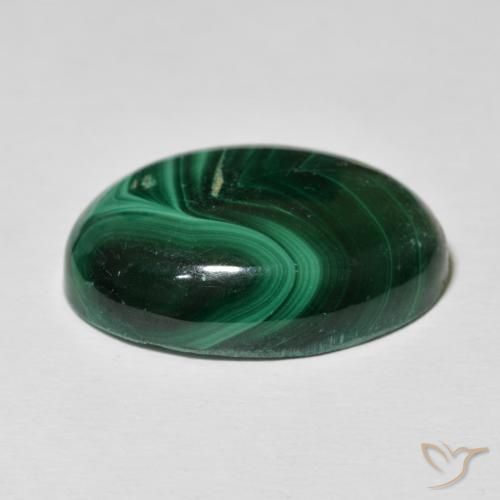 Malachite Vert foncé naturelle ovale, 33.15 ct, Opaque