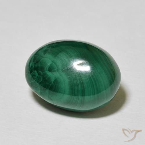 Malachite Vert multicolore naturelle ovale, 10.19 ct, Opaque
