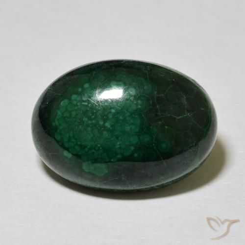 15.28ct Naturel Vert foncé Malachite, ovale, Opaque