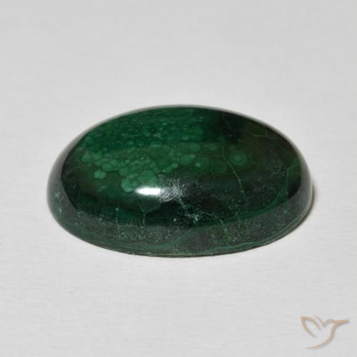 Malachite Vert foncé naturelle ovale, 15.28 ct, Opaque