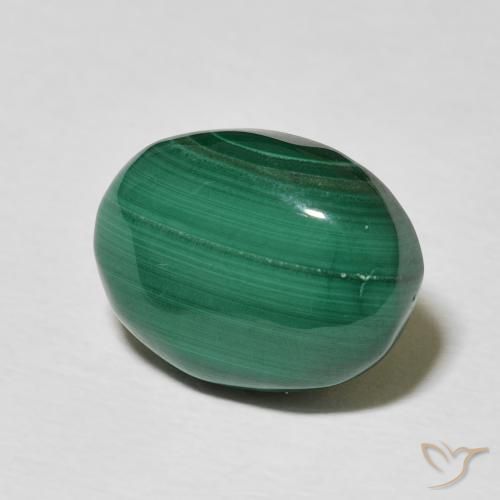 Malachite Vert multicolore naturelle ovale, 8.00 ct, Opaque