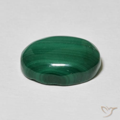 Malachite Vert multicolore naturelle ovale, 8.00 ct, Opaque