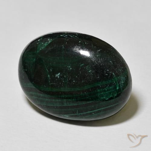 Malachite Vert multicolore naturelle ovale, 27.90 ct, Opaque