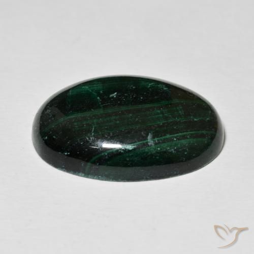 Malachite Vert multicolore naturelle ovale, 27.90 ct, Opaque