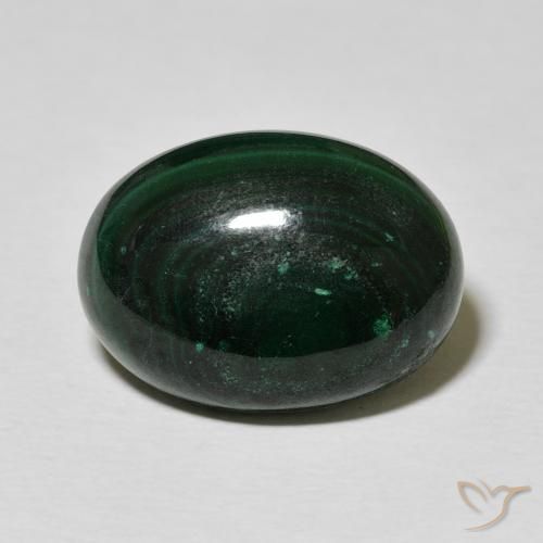 15.62ct Naturel Vert foncé Malachite, ovale, Opaque