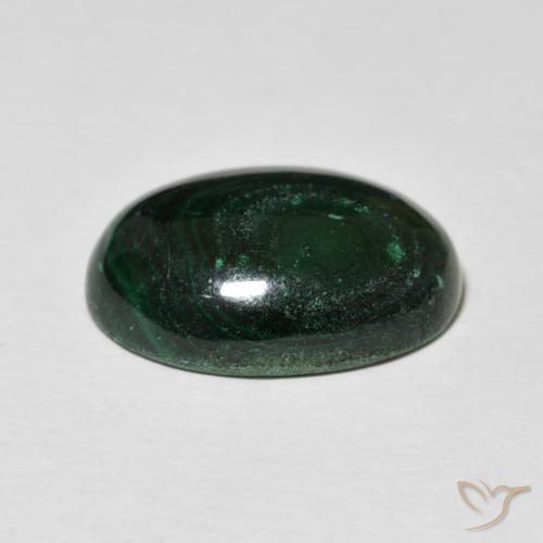 Malachite Vert foncé naturelle ovale, 15.62 ct, Opaque