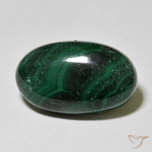 44.21ct Naturel Vert foncé Malachite, ovale, Opaque