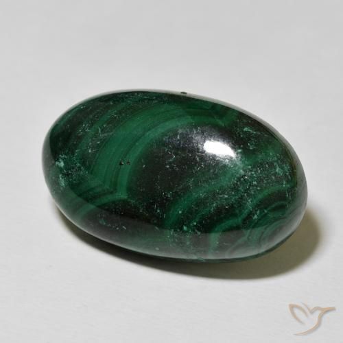 Malachite Vert foncé naturelle ovale, 44.21 ct, Opaque