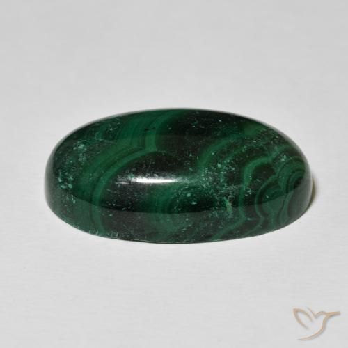 Malachite Vert foncé naturelle ovale, 44.21 ct, Opaque