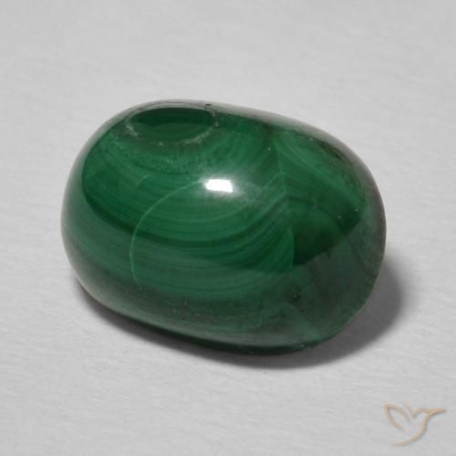Malachite Vert multicolore naturelle ovale, 3.51 ct, Opaque