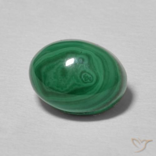 Malachite Vert moyen naturelle ovale, 2.90 ct, Opaque