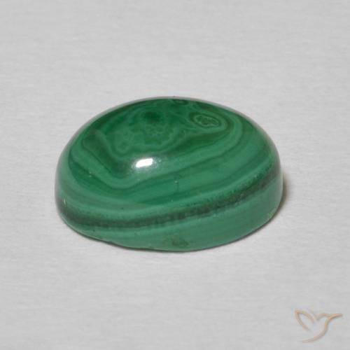 Malachite Vert moyen naturelle ovale, 2.90 ct, Opaque