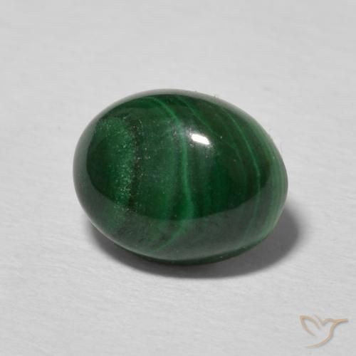 Malachite Vert foncé naturelle ovale, 2.66 ct, Opaque