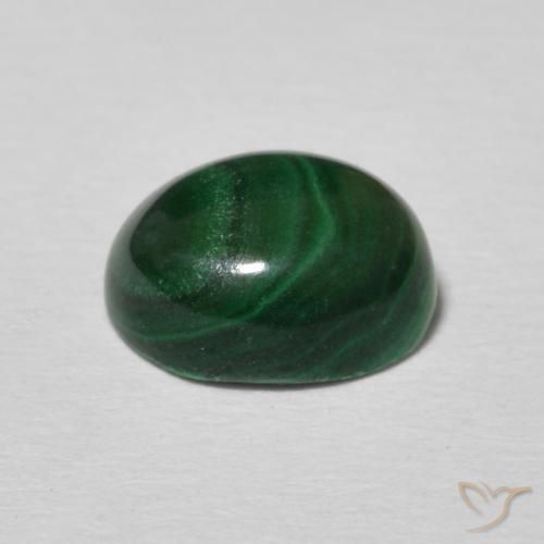 Malachite Vert foncé naturelle ovale, 2.66 ct, Opaque