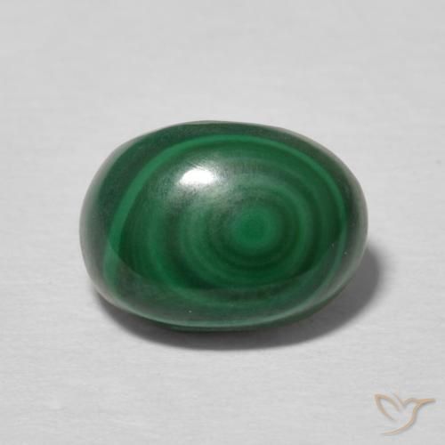 Malachite vert naturelle coupe ovale, 2,53 ct, opaque